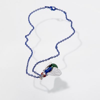 Blue Design Forum fly short chain necklace